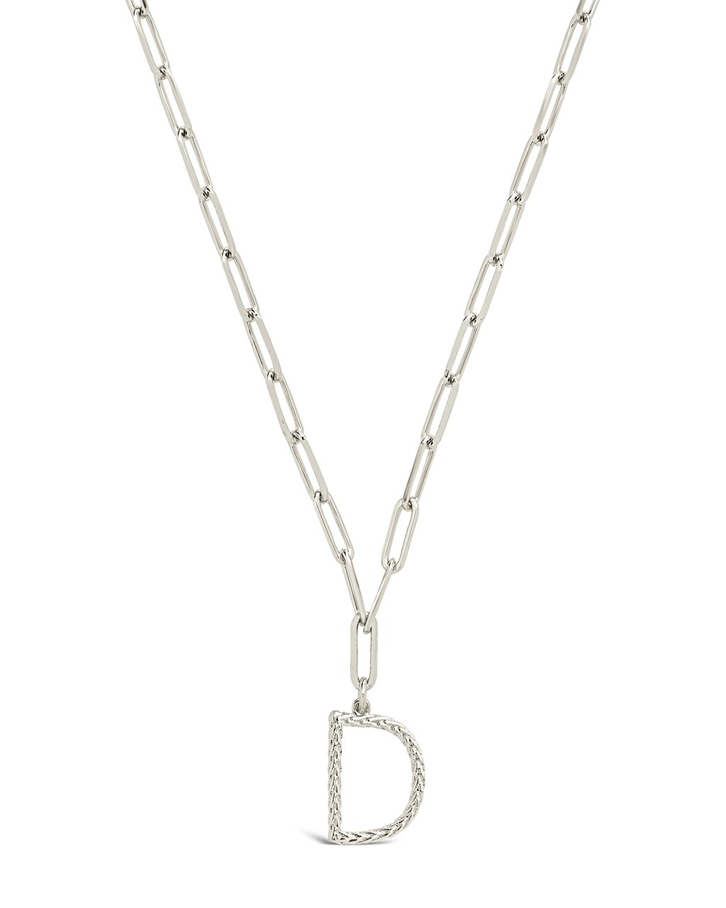 Braided Initial Pendant Necklace Necklace Sterling Forever Silver D 