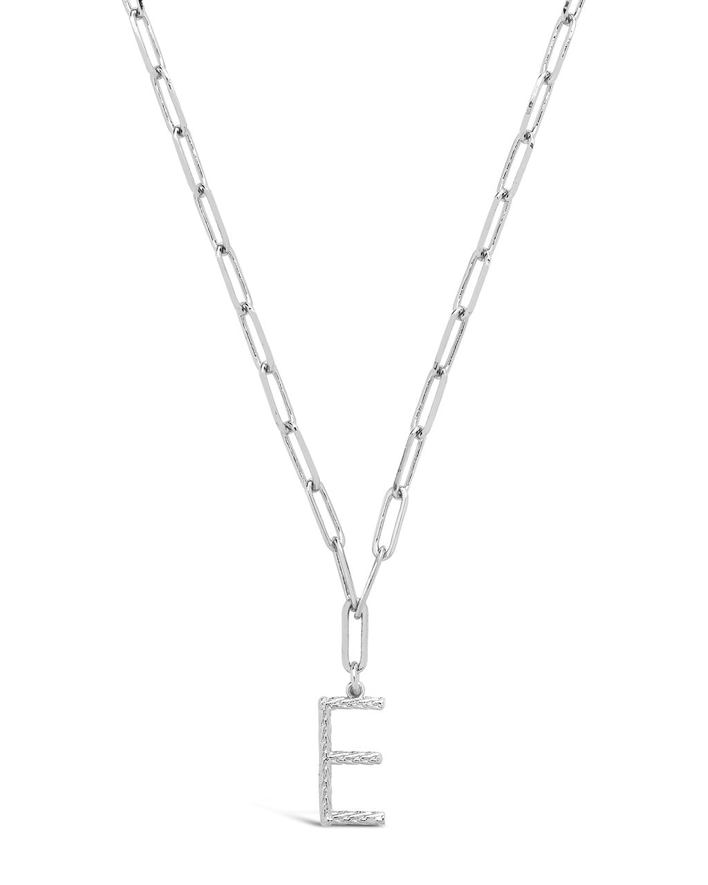 Braided Initial Pendant Necklace Necklace Sterling Forever Silver E 