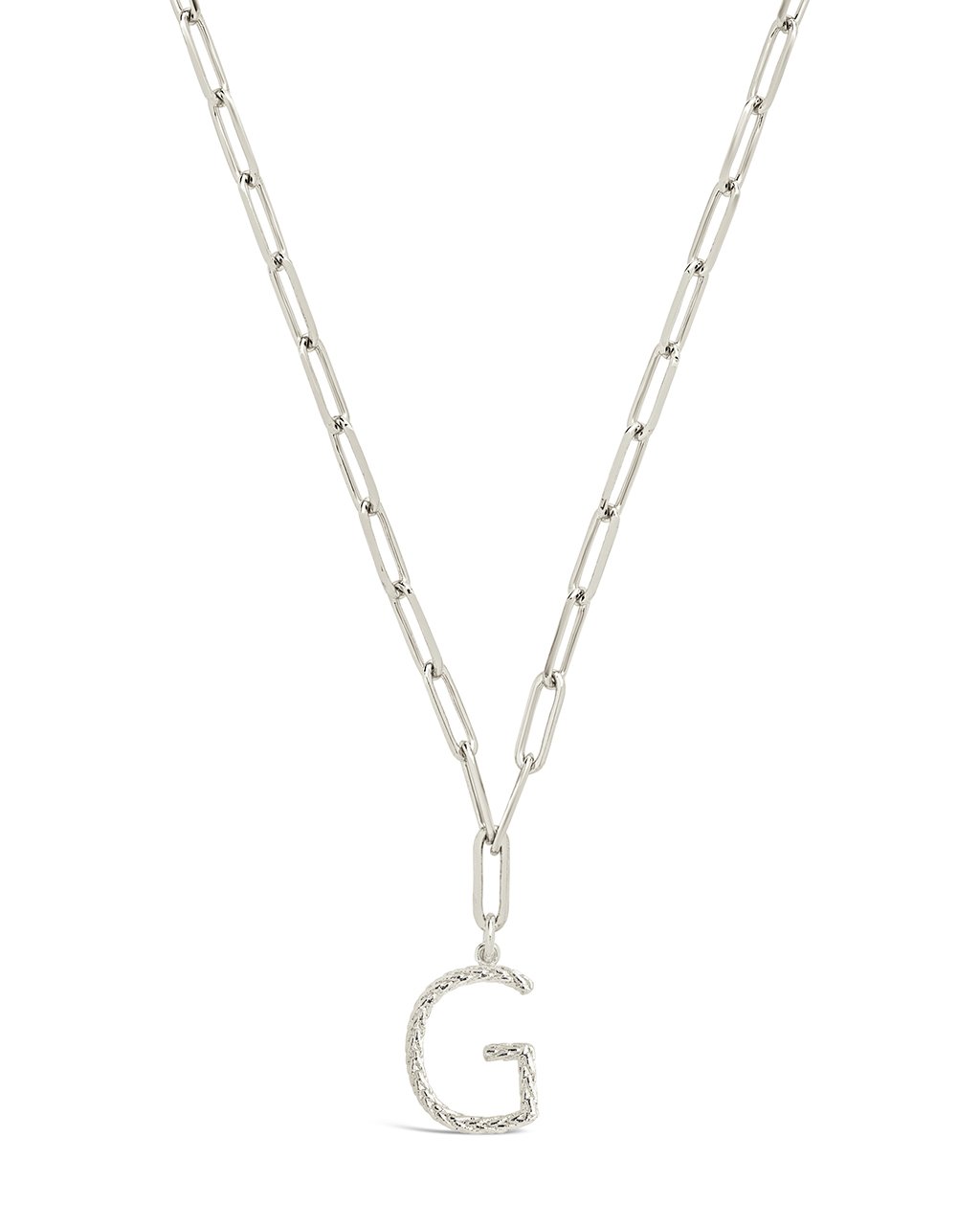 Braided Initial Pendant Necklace Necklace Sterling Forever Silver G 