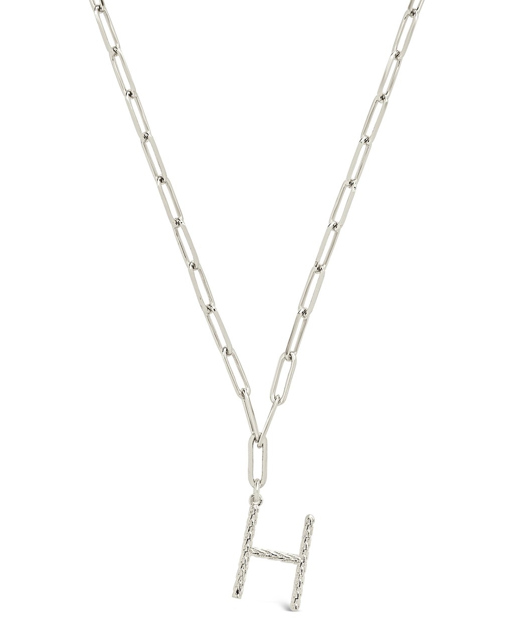 Braided Initial Pendant Necklace Necklace Sterling Forever Silver H 
