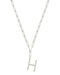 Braided Initial Pendant Necklace Necklace Sterling Forever Silver H 