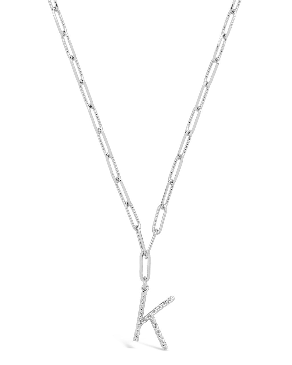 Braided Initial Pendant Necklace Necklace Sterling Forever Silver K 