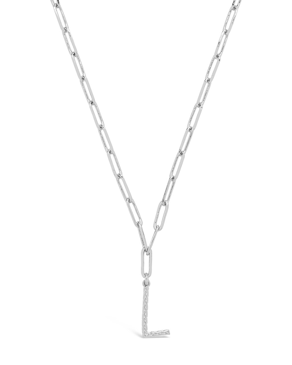 Braided Initial Pendant Necklace Necklace Sterling Forever Silver L 