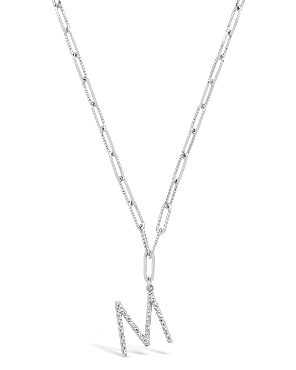 Braided Initial Pendant Necklace Necklace Sterling Forever Silver M 