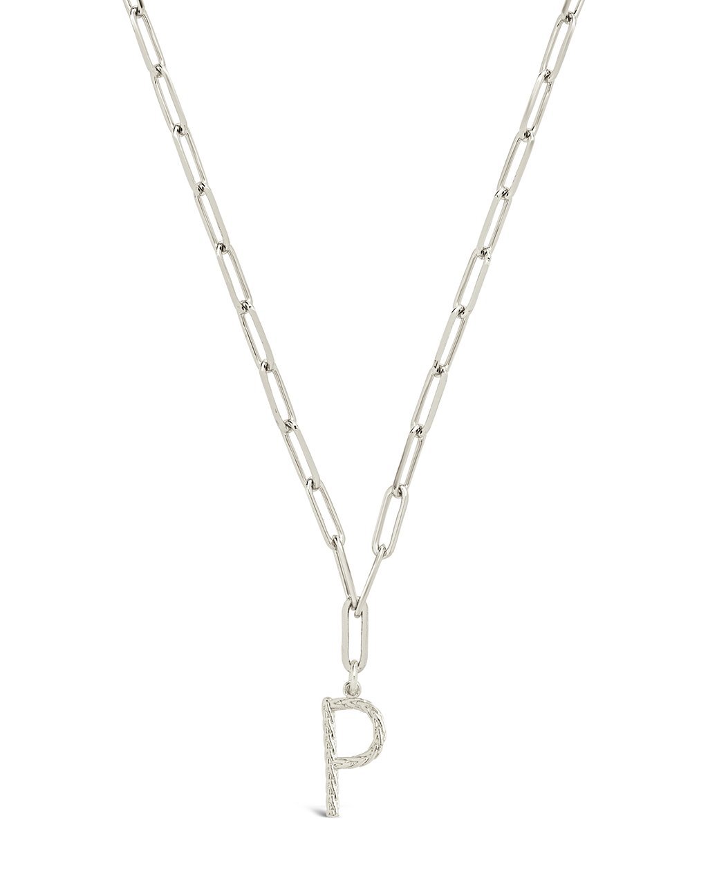 Braided Initial Pendant Necklace Necklace Sterling Forever Silver P 