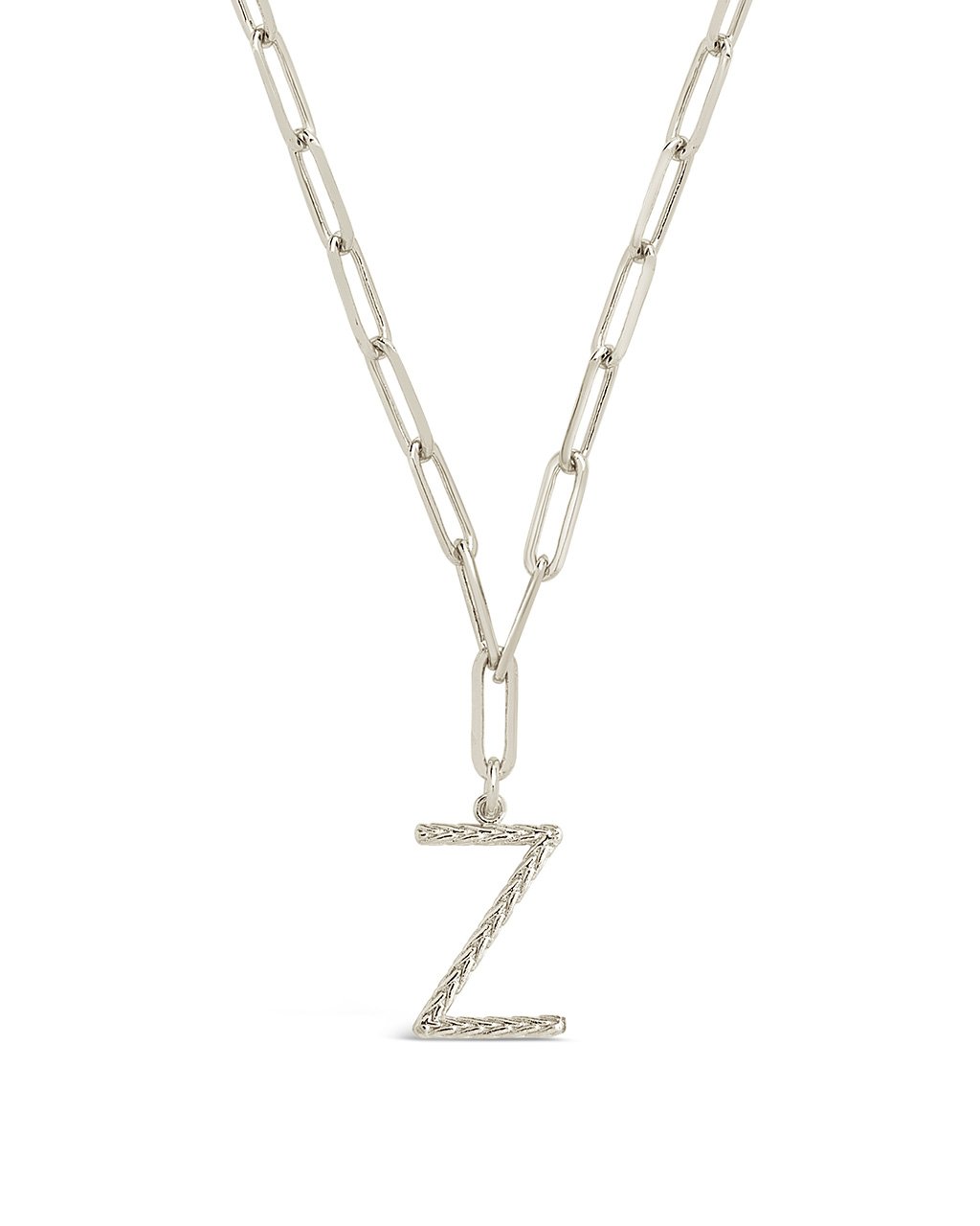 Braided Initial Pendant Necklace Necklace Sterling Forever Silver Z 