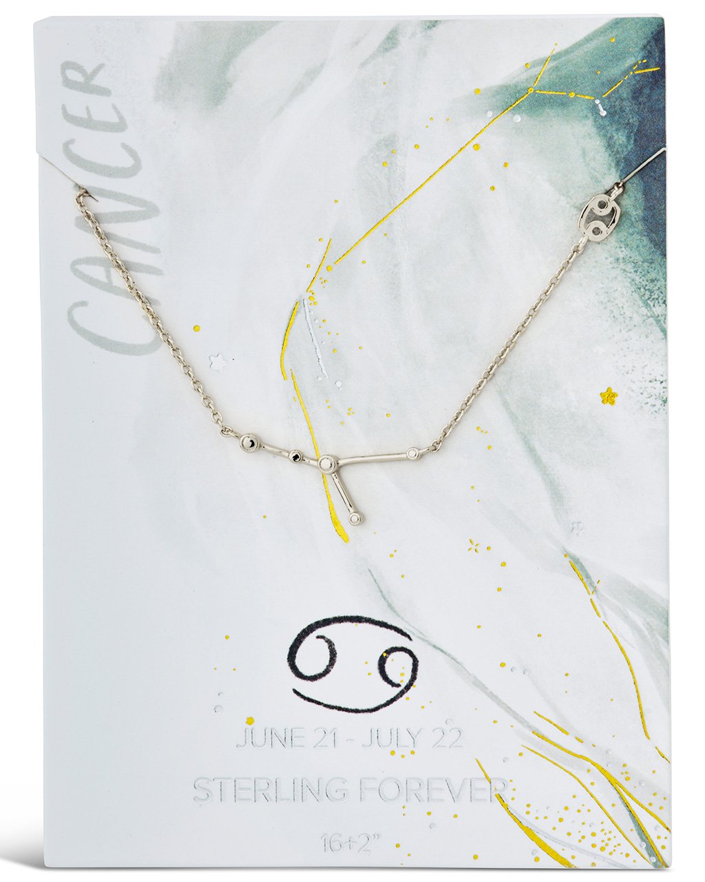 Station Constellation Pendant Necklace Necklace Sterling Forever Silver Cancer (Jun 21 - Jul 22) 