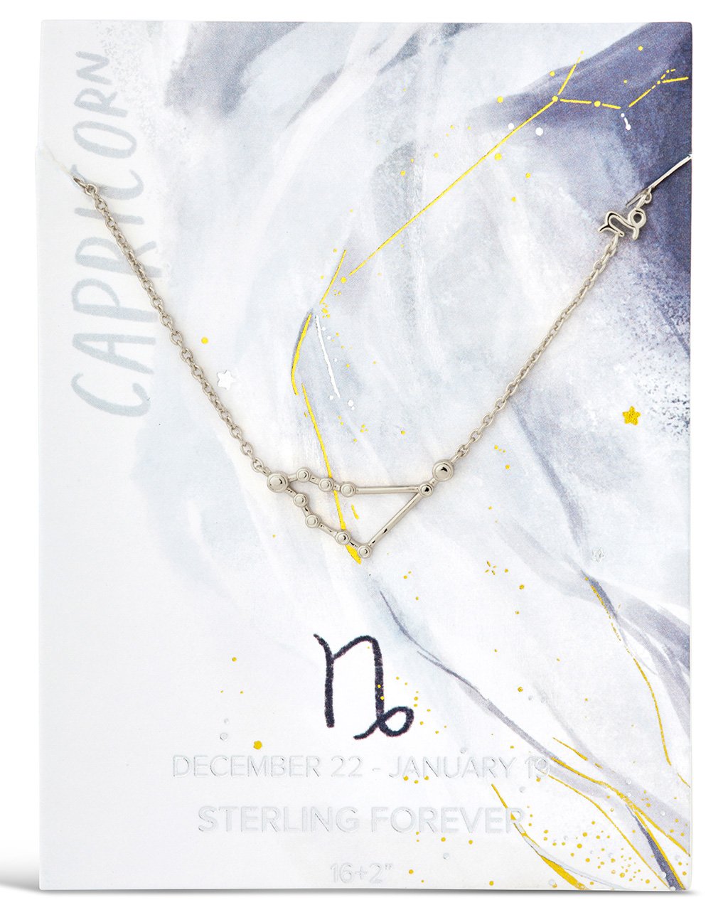 Station Constellation Pendant Necklace Necklace Sterling Forever Silver Capricorn (Dec 22 - Jan 19) 