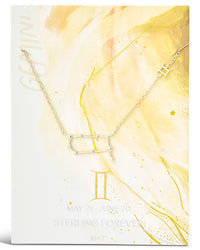 Station Constellation Pendant Necklace Necklace Sterling Forever Silver Gemini (May 21 - Jun 20) 