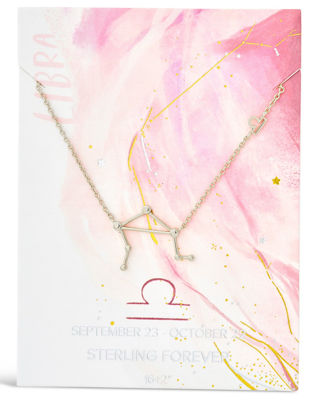 Station Constellation Pendant Necklace Necklace Sterling Forever Silver Libra (Sept 23 - Oct 22) 