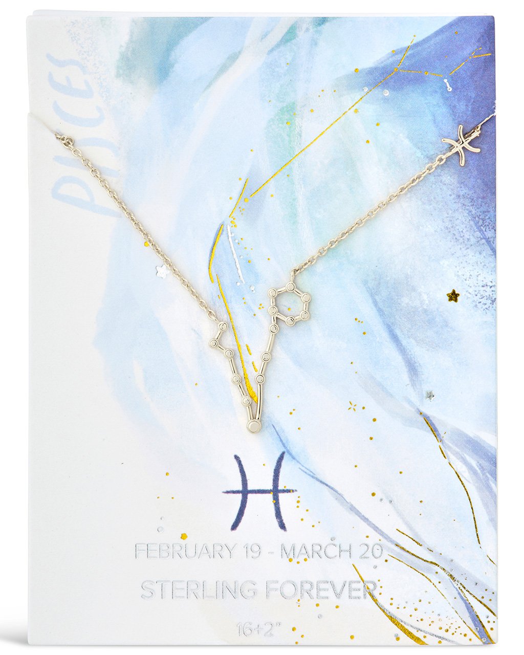 Station Constellation Pendant Necklace Necklace Sterling Forever Silver Pisces (Feb 19 - Mar 20) 