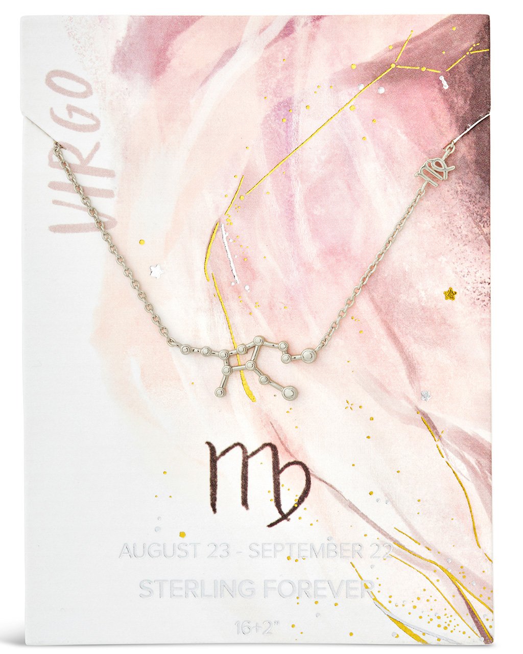 Station Constellation Pendant Necklace Necklace Sterling Forever Silver Virgo (Aug 23 - Sept 22) 