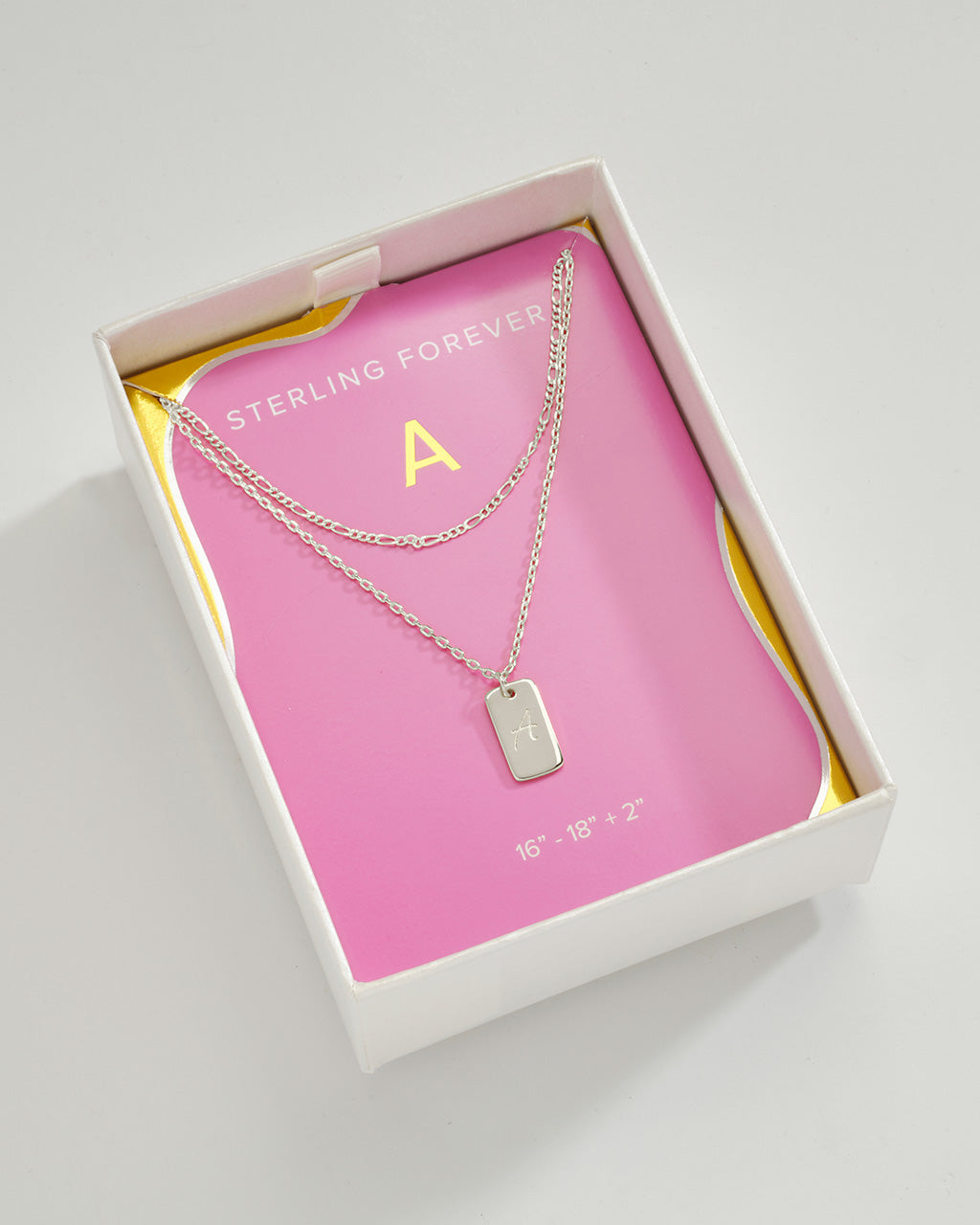 Layered Tag Initial Necklace Necklace Sterling Forever Silver A 