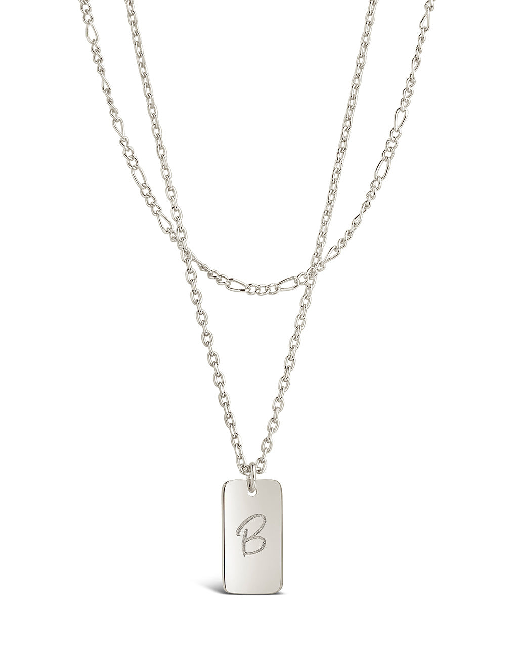Layered Tag Initial Necklace Necklace Sterling Forever 