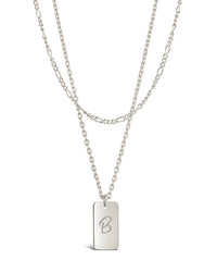 Layered Tag Initial Necklace Necklace Sterling Forever 