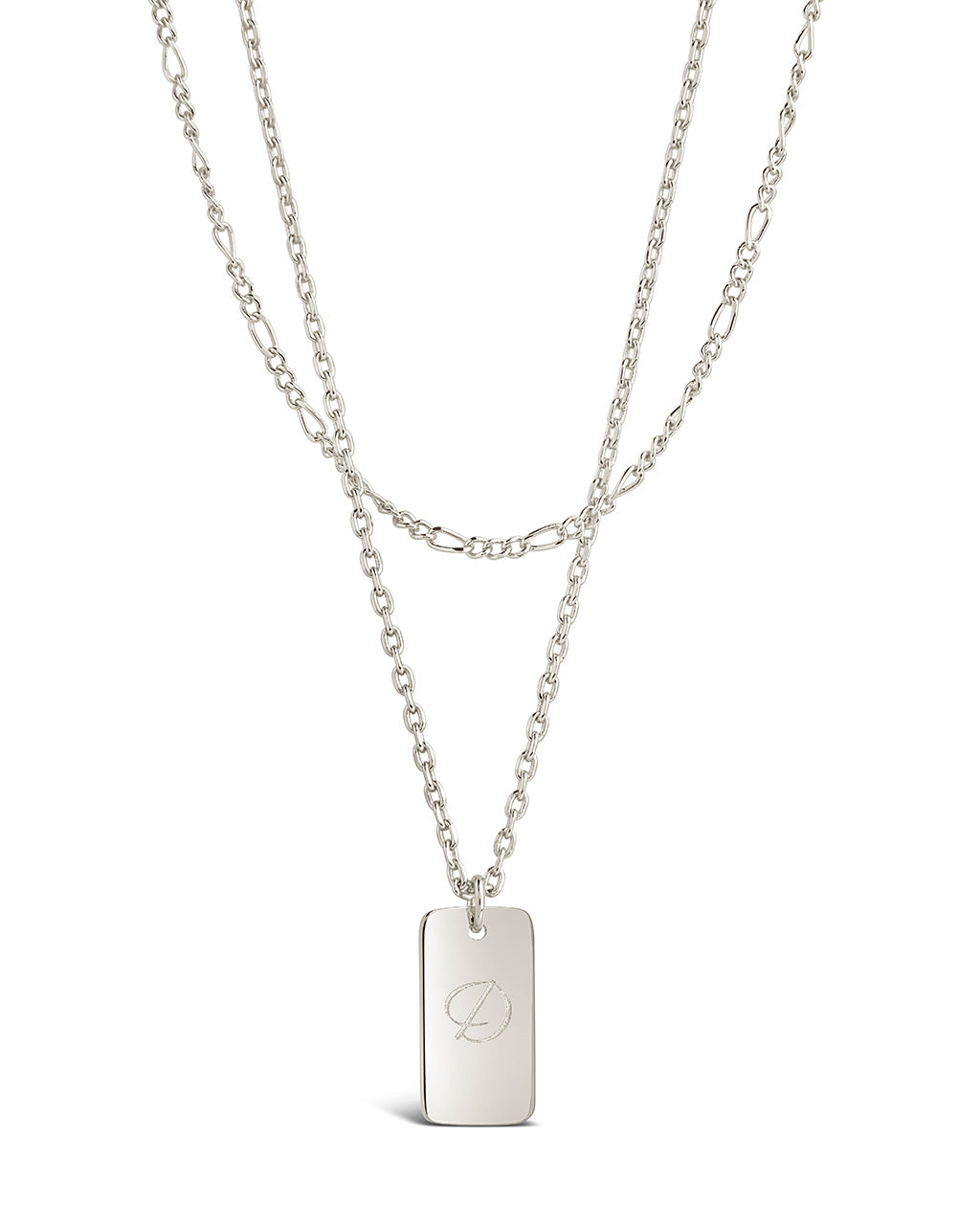 Layered Tag Initial Necklace Necklace Sterling Forever 
