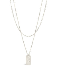 Layered Tag Initial Necklace Necklace Sterling Forever 