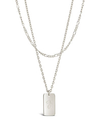 Layered Tag Initial Necklace Necklace Sterling Forever 