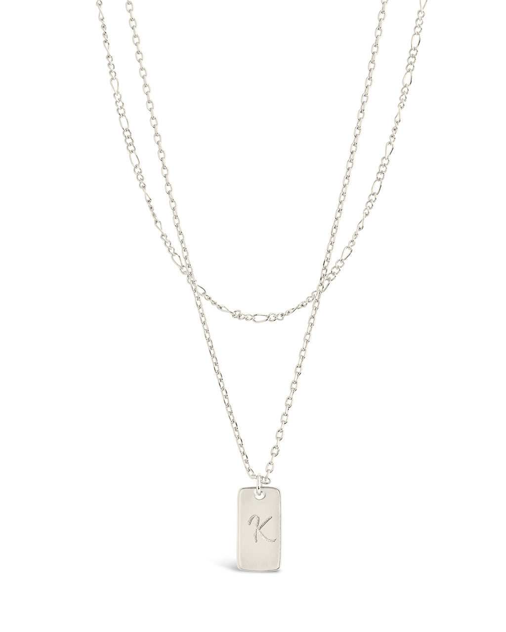 Layered Tag Initial Necklace Necklace Sterling Forever 