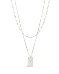 Layered Tag Initial Necklace Necklace Sterling Forever 