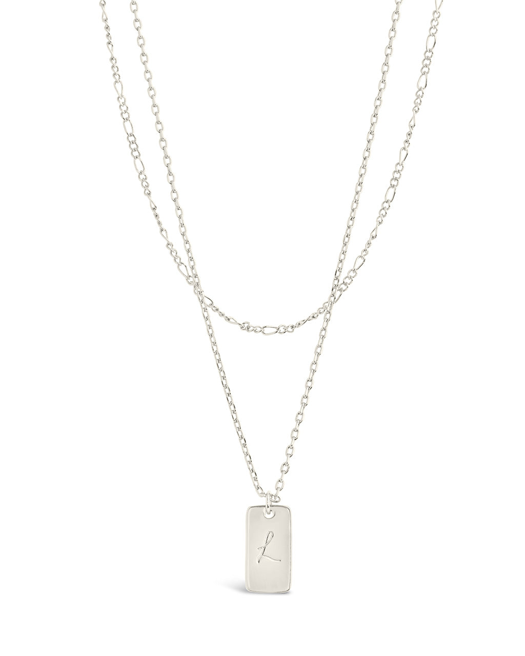 Layered Tag Initial Necklace Necklace Sterling Forever 