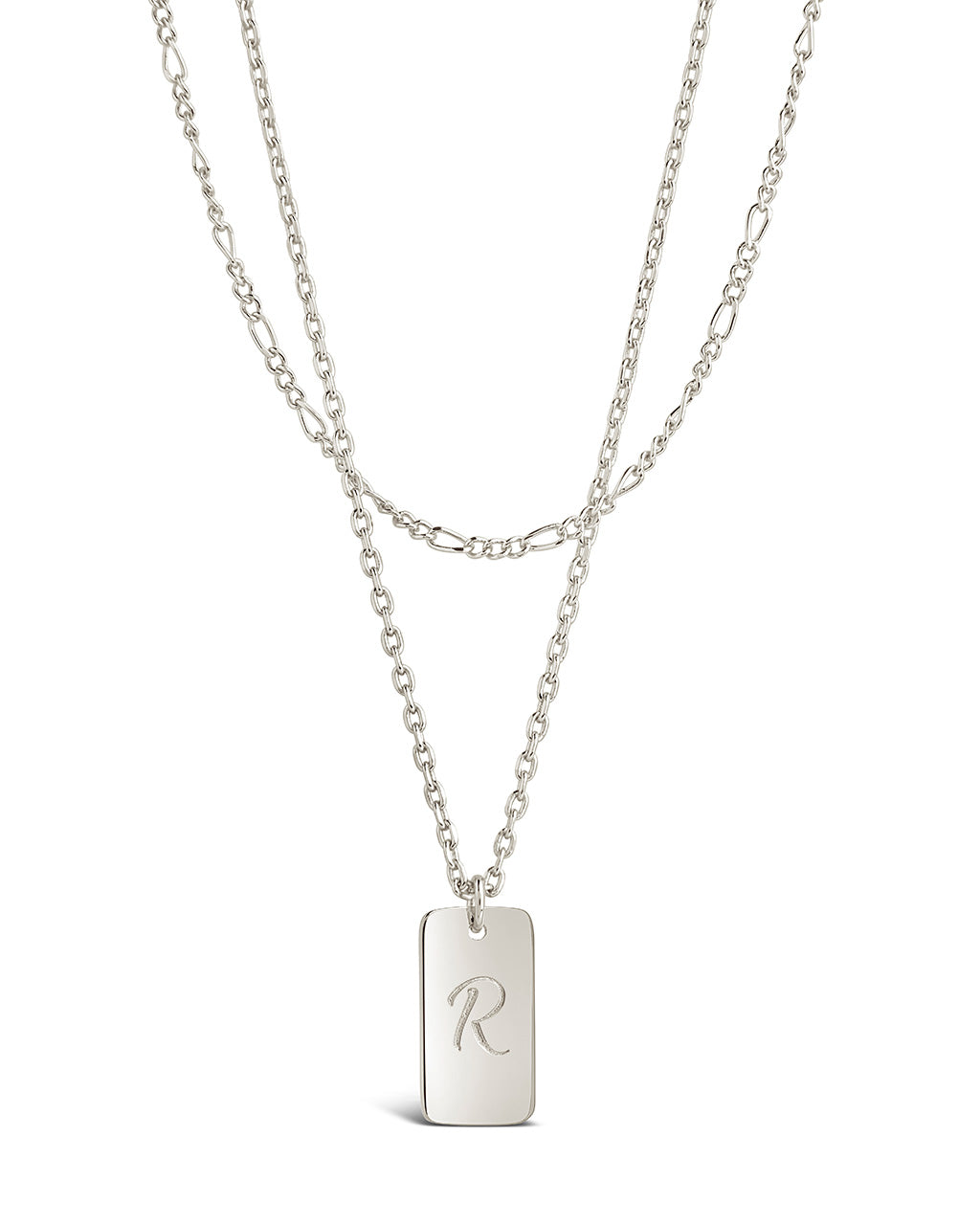 Layered Tag Initial Necklace Necklace Sterling Forever 