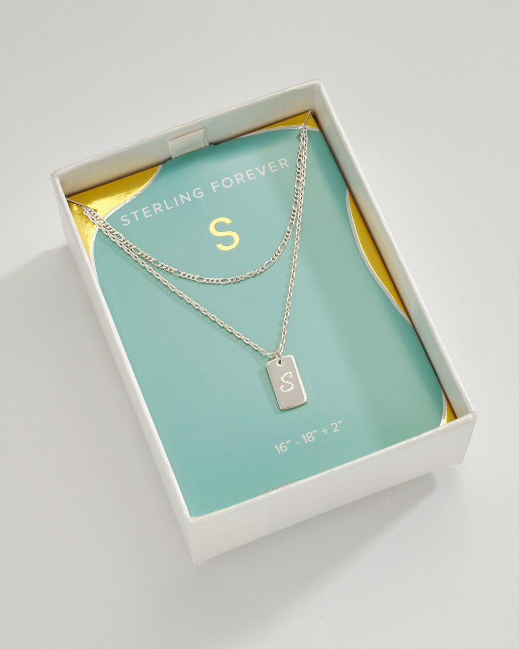 Layered Tag Initial Necklace Necklace Sterling Forever Silver S 