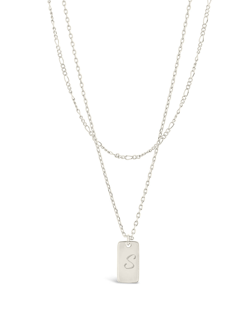 Layered Tag Initial Necklace Necklace Sterling Forever 