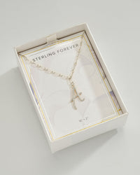 Textured Initial Charm Necklace Necklace Sterling Forever Silver A 