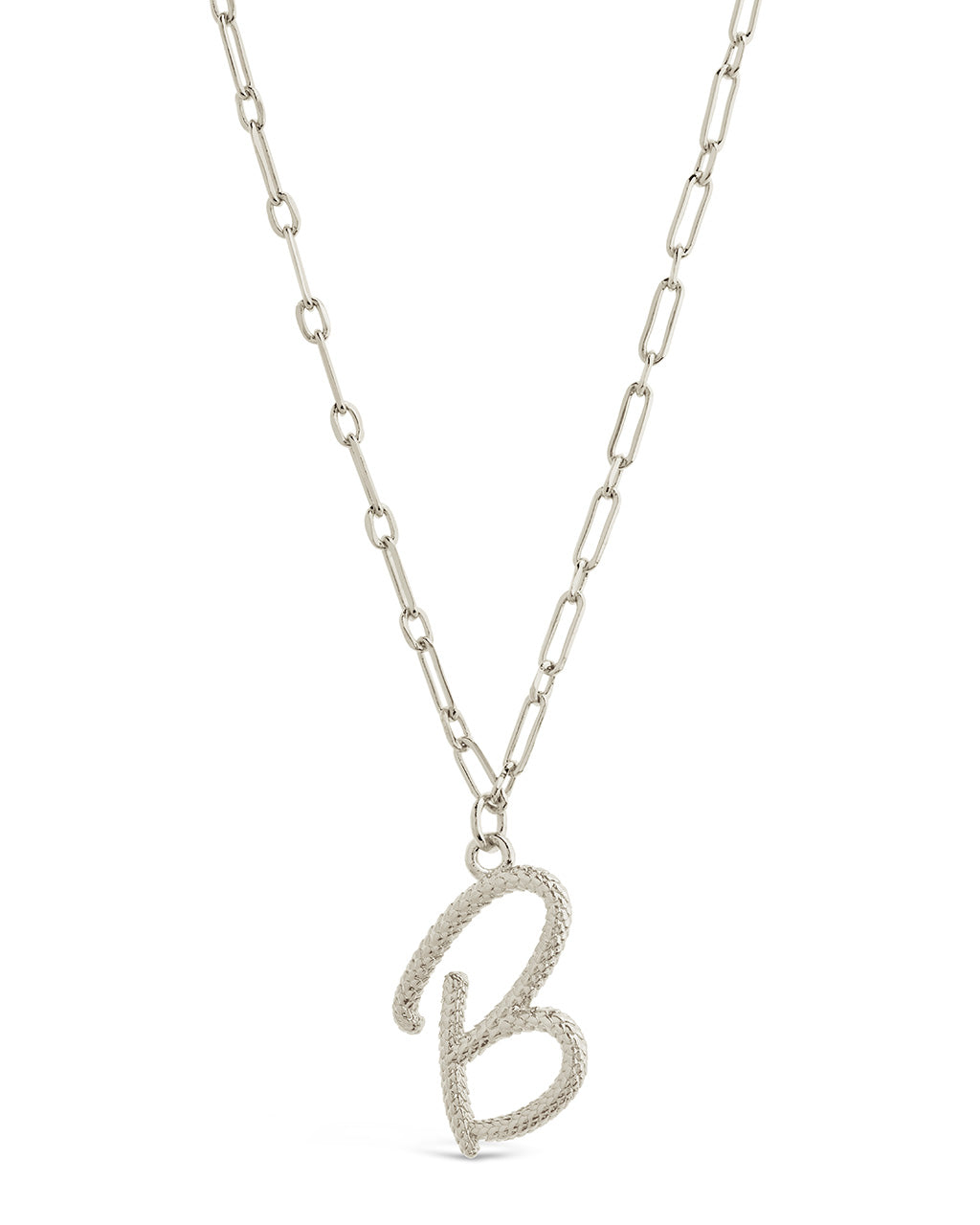 Textured Initial Charm Necklace Necklace Sterling Forever 