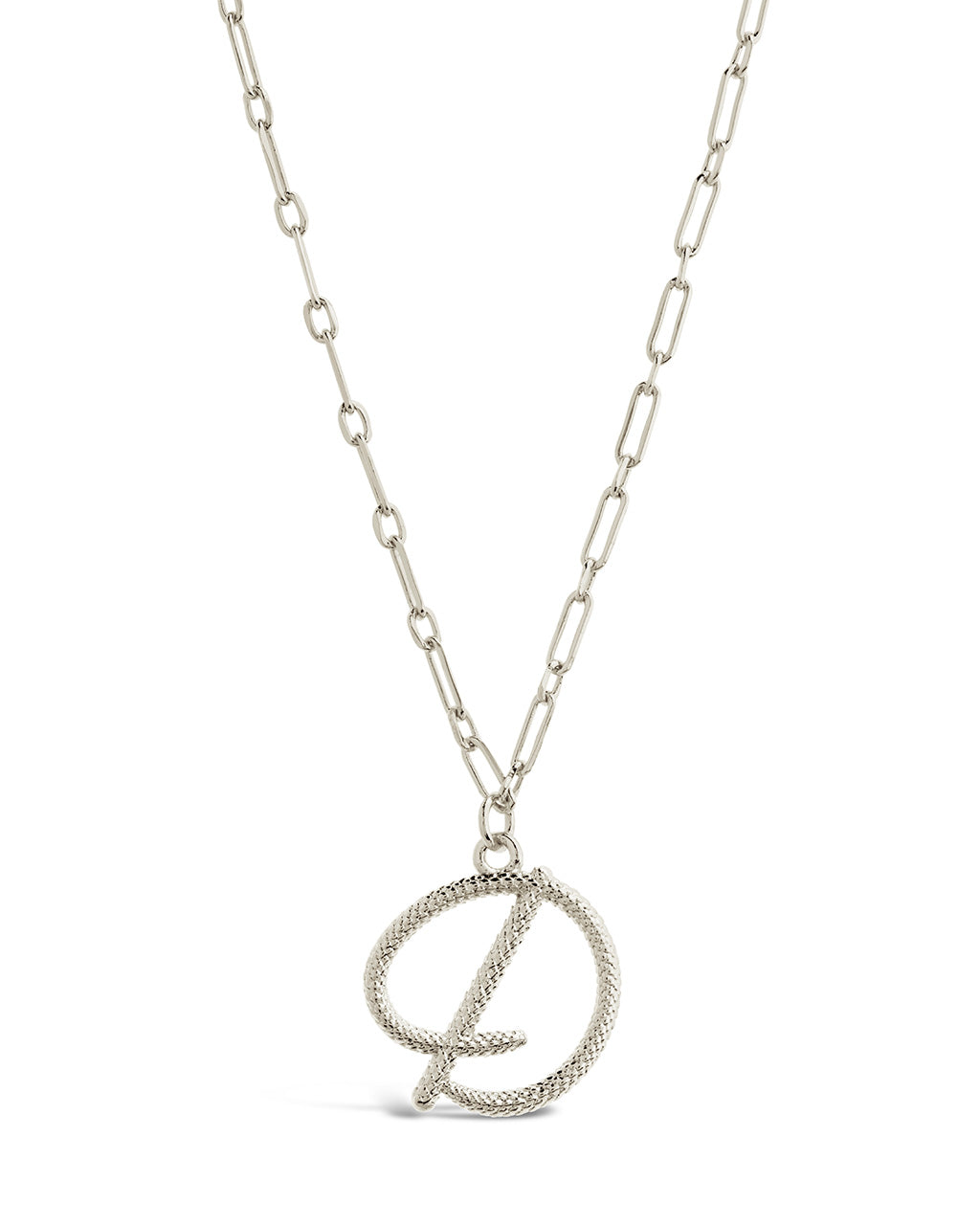 Textured Initial Charm Necklace Necklace Sterling Forever 
