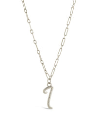 Textured Initial Charm Necklace Necklace Sterling Forever Silver I 