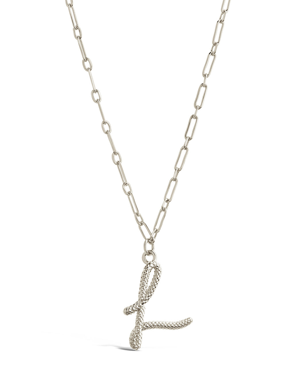 Textured Initial Charm Necklace Necklace Sterling Forever 