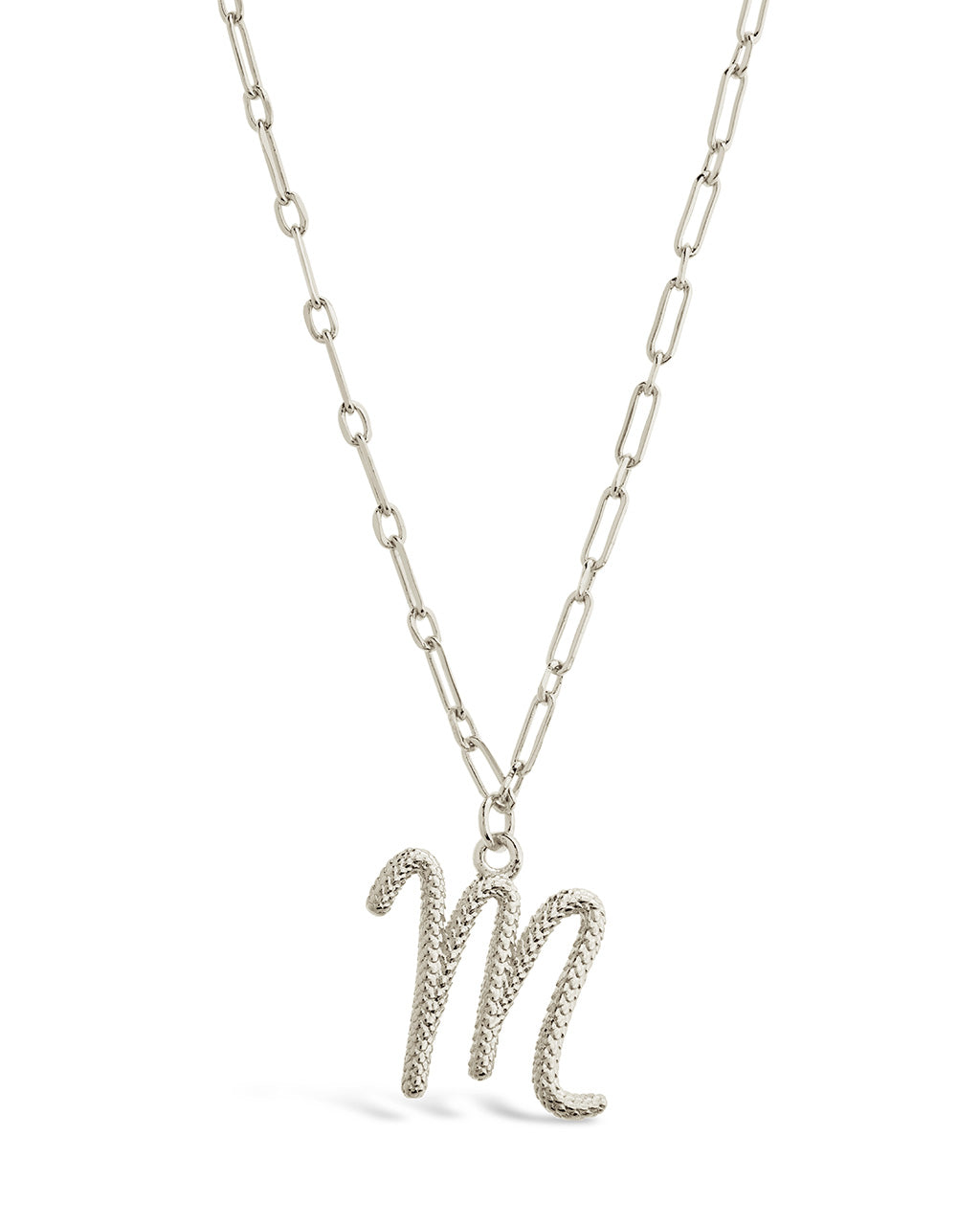 Silver My Initials - Letter M Circle Charm Braided Bracelet