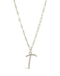 Textured Initial Charm Necklace Necklace Sterling Forever 
