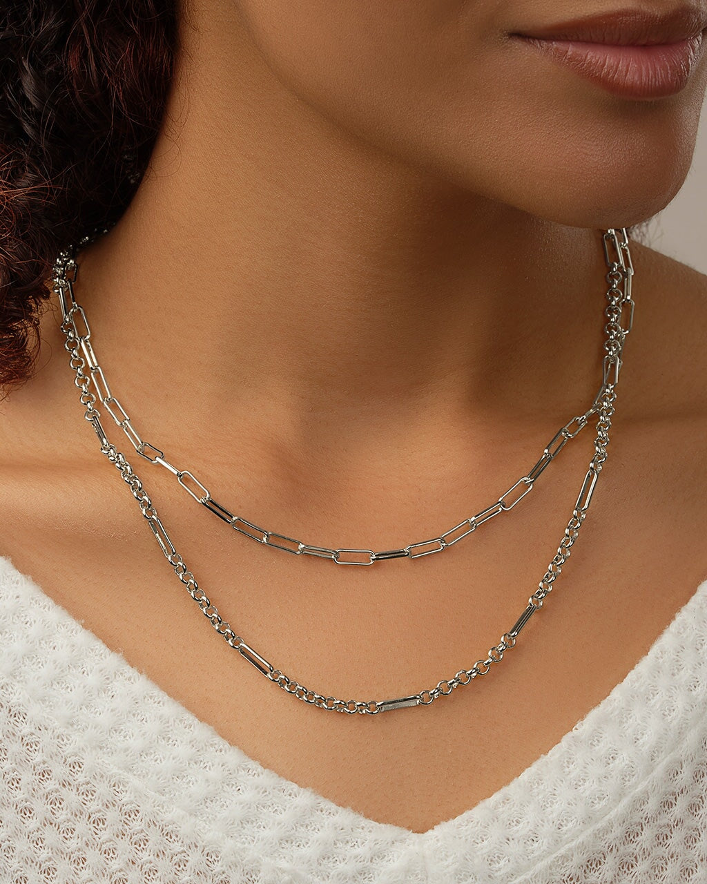 Shirin Layered Chain Necklace Necklace Sterling Forever 