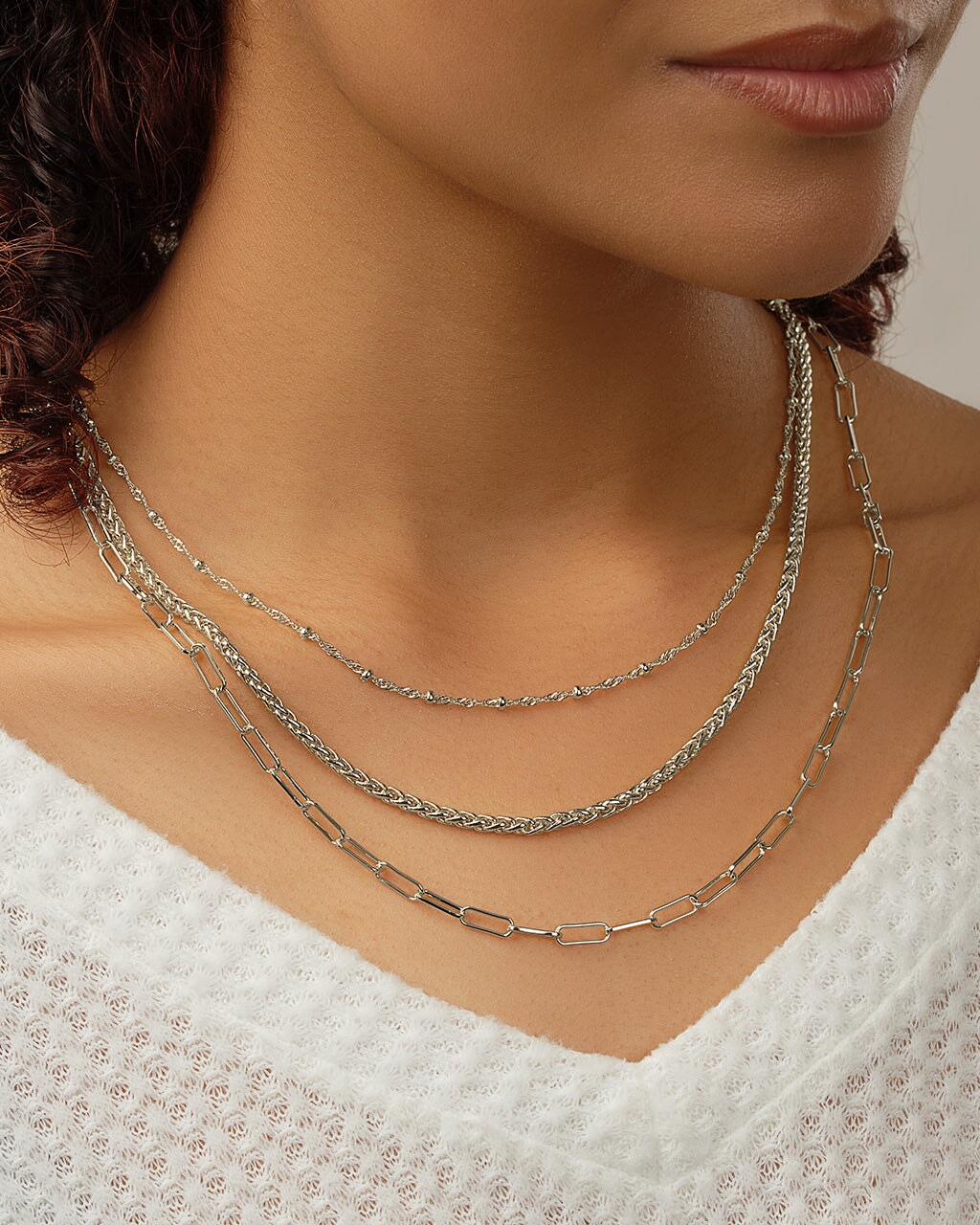 Parisa Layered Chain Necklace Necklace Sterling Forever 