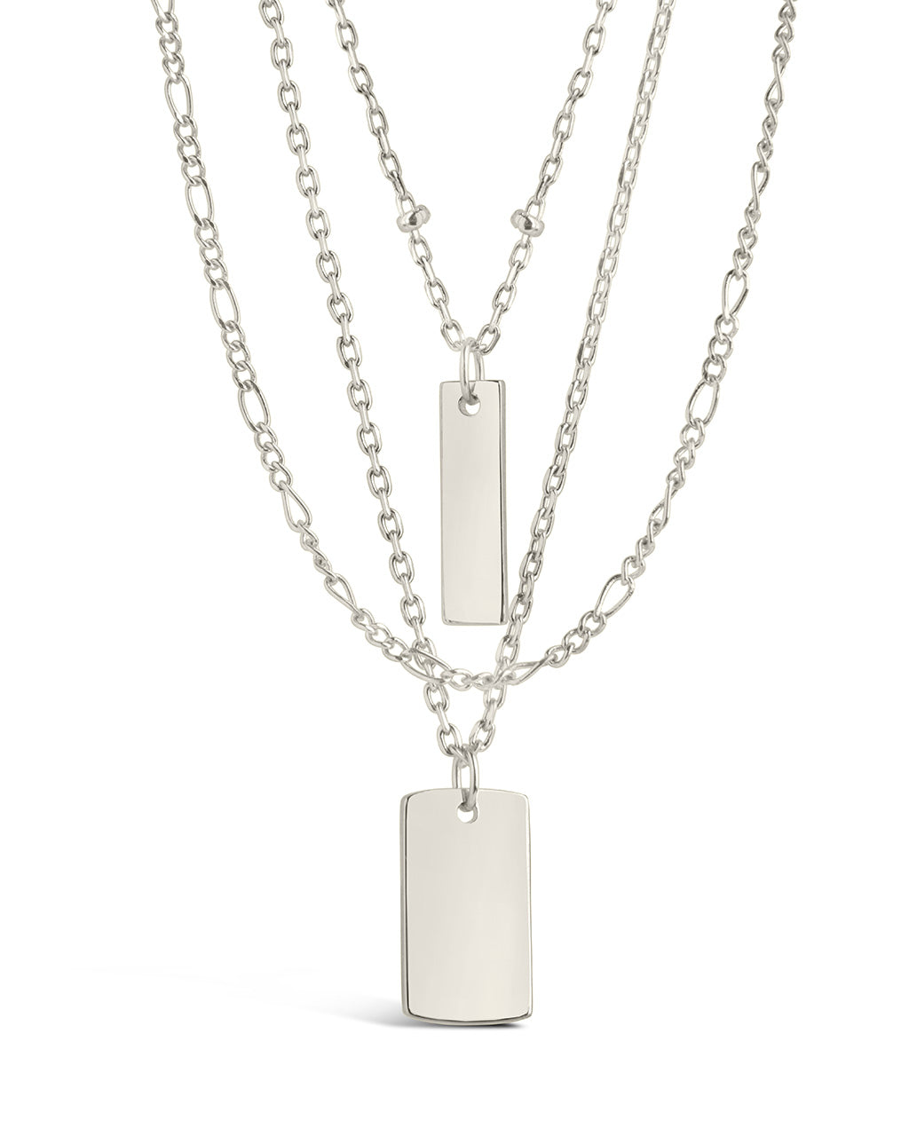 Vertical Triple Layered Bar Necklace Necklace Sterling Forever Silver 