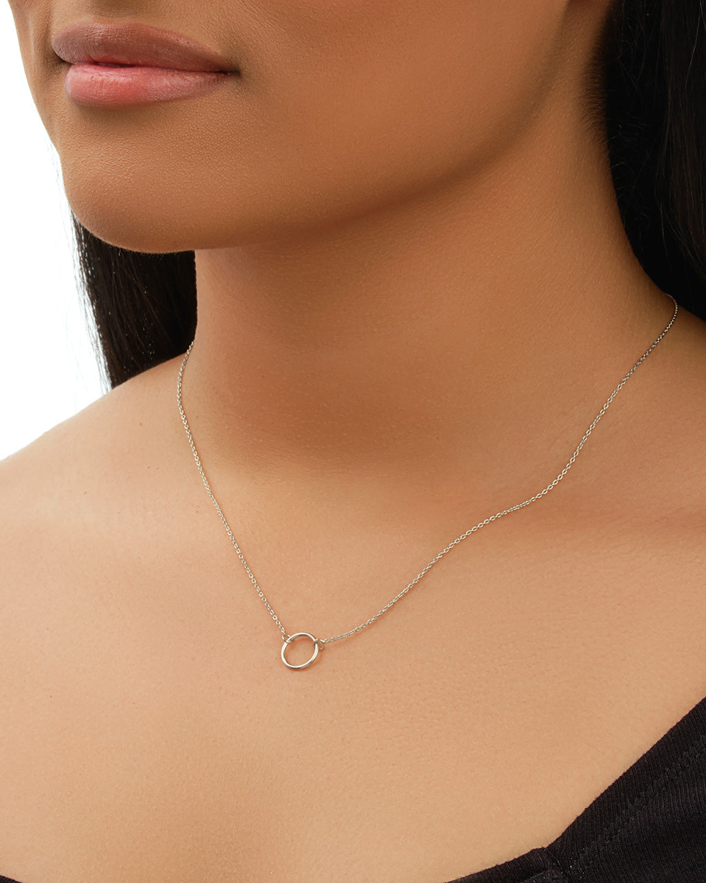 Sterling Silver Open Circle Necklace Necklace Sterling Forever 