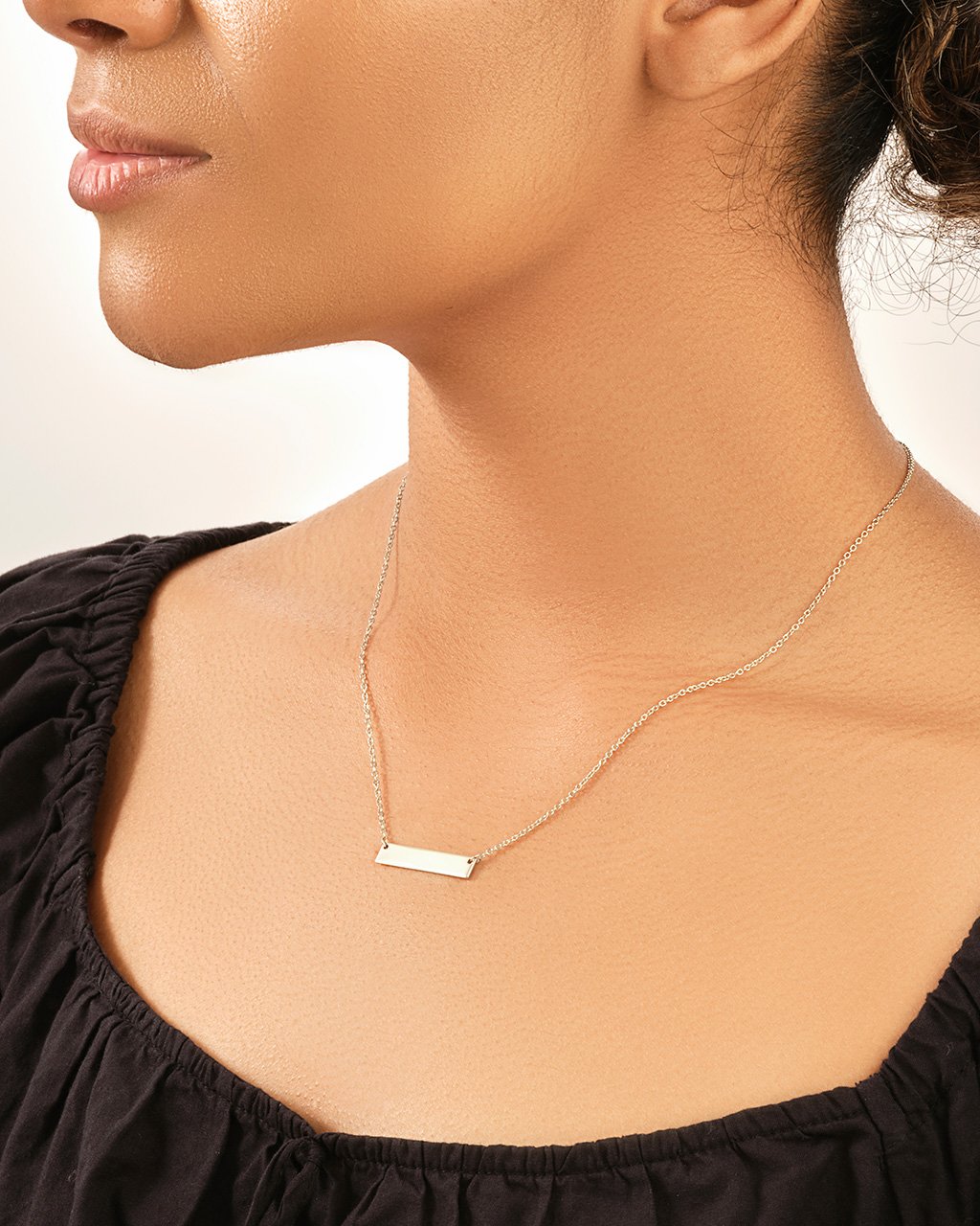 Simple Sterling Silver Mini Bar Pendant Necklace Sterling Forever