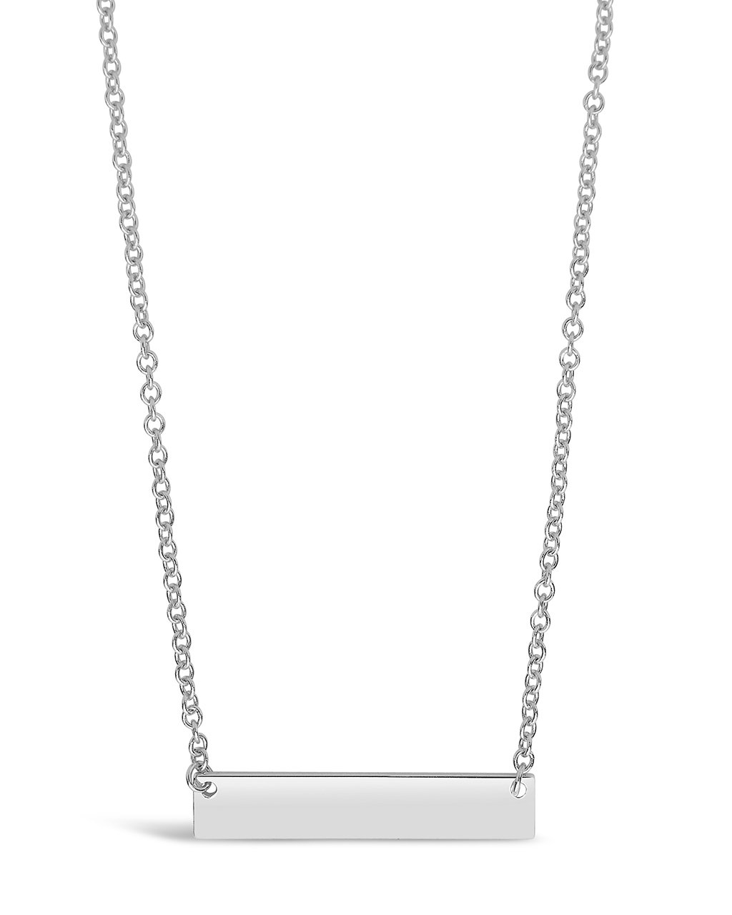 Sterling Silver Mini Bar Pendant Necklace Sterling Forever Silver 
