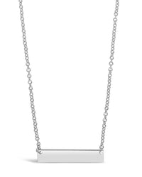 Sterling Silver Mini Bar Pendant Necklace Sterling Forever Silver 