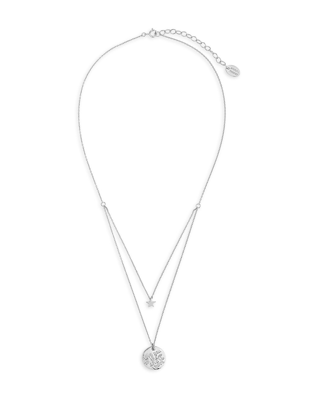 Sterling Silver Star & 'Love You to the Moon & Back' Disc Layered Necklace Necklace Sterling Forever 