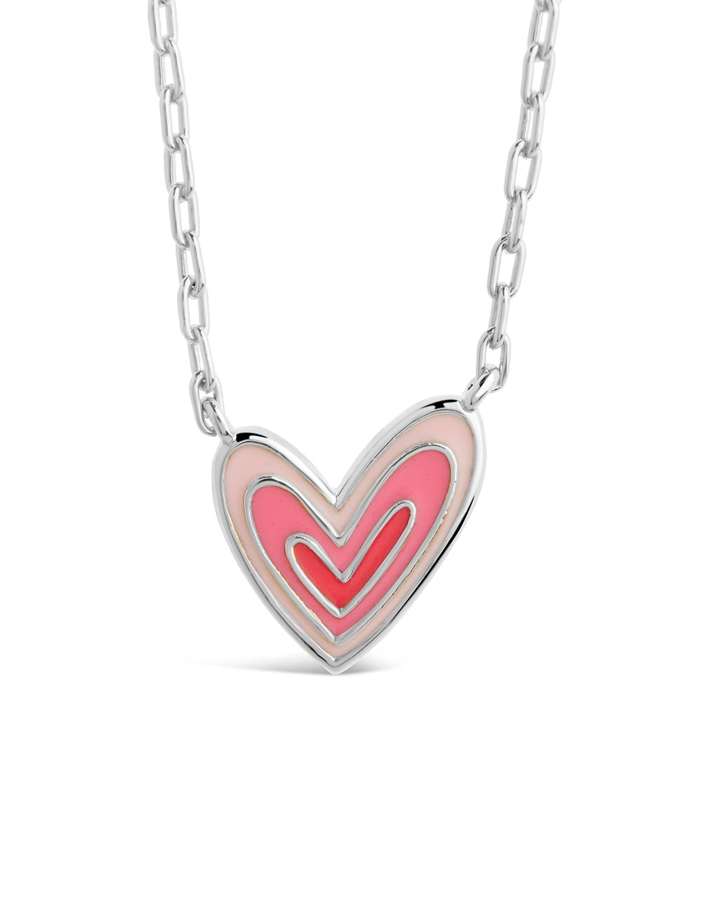 Amanda Enamel Heart Pendant Necklace Necklace Sterling Forever Silver 