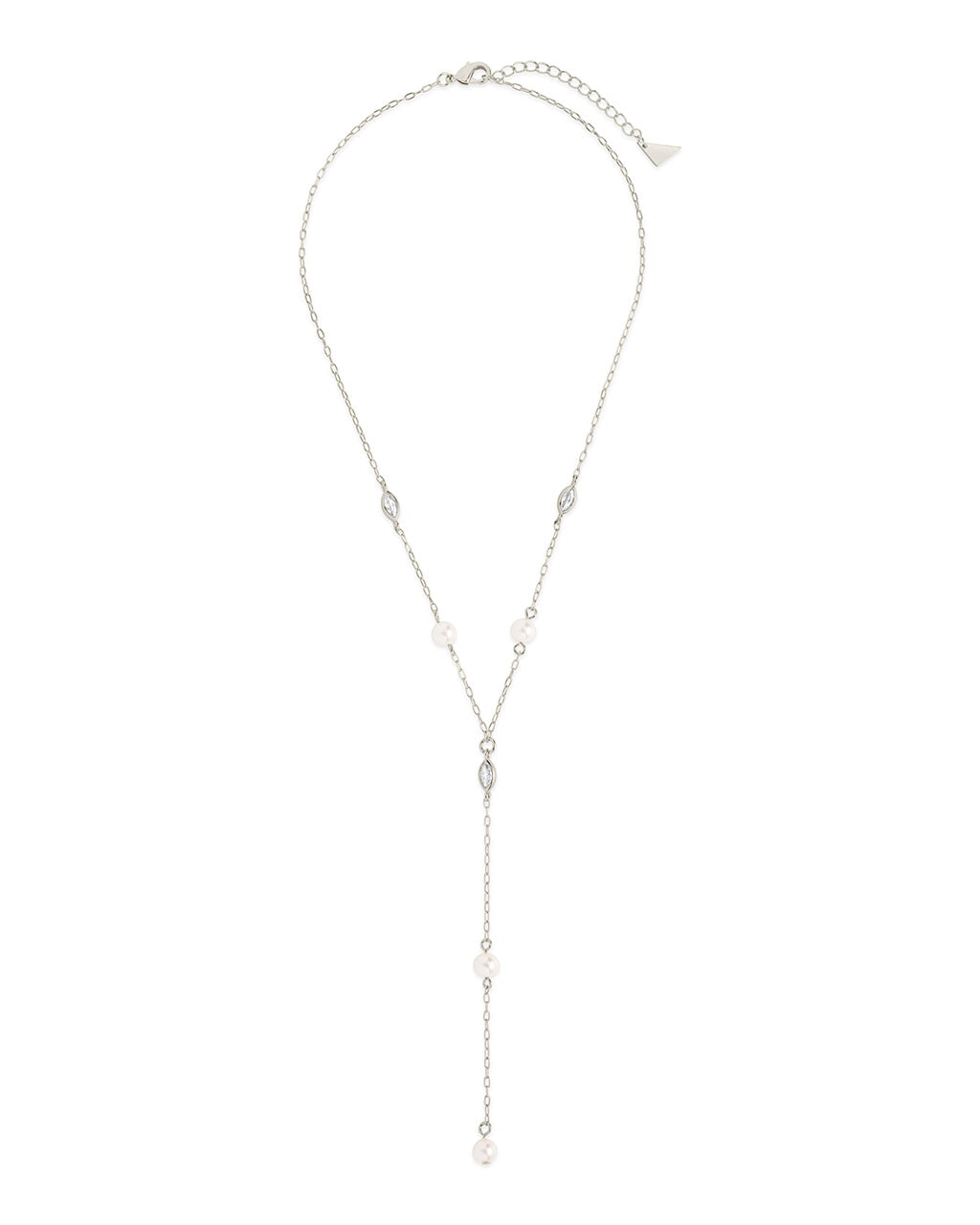 Tyra Pearl & Cubic Zirconia Lariat Necklace – Sterling Forever