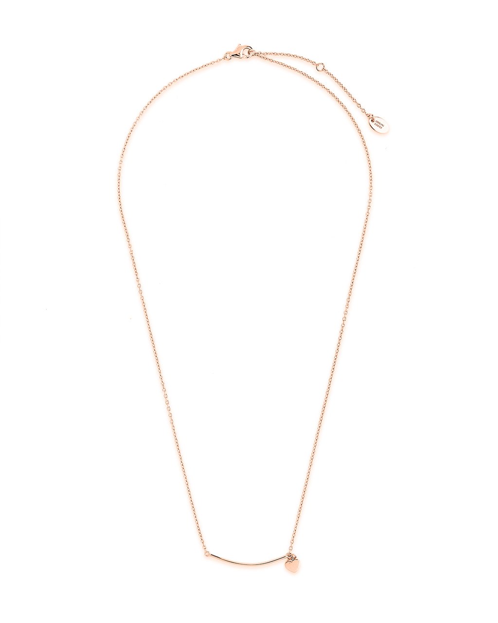 Sterling Silver Polished Bar & Heart Drop Necklace Necklace Sterling Forever