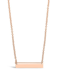 Sterling Silver Mini Bar Pendant Necklace Sterling Forever Rose Gold 