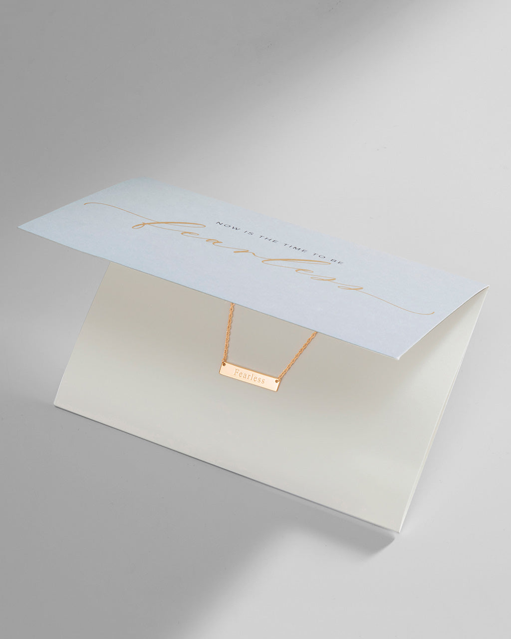 Sterling Silver Inspirational Bar Pendant Necklace Necklace Sterling Forever Rose Gold Fearless 