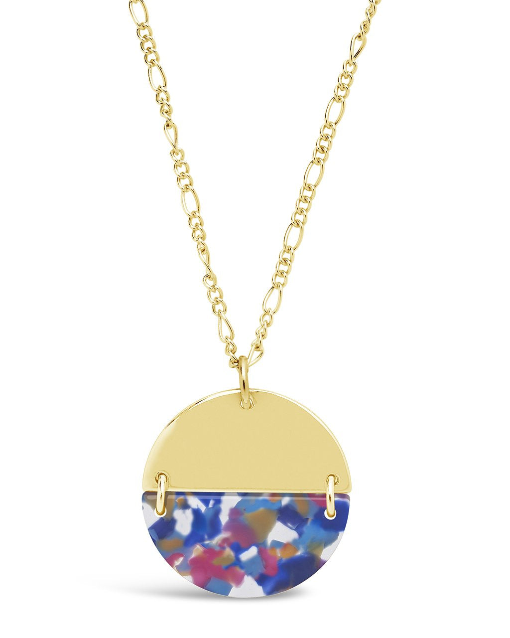 Resin Disk Necklace - Sterling Forever