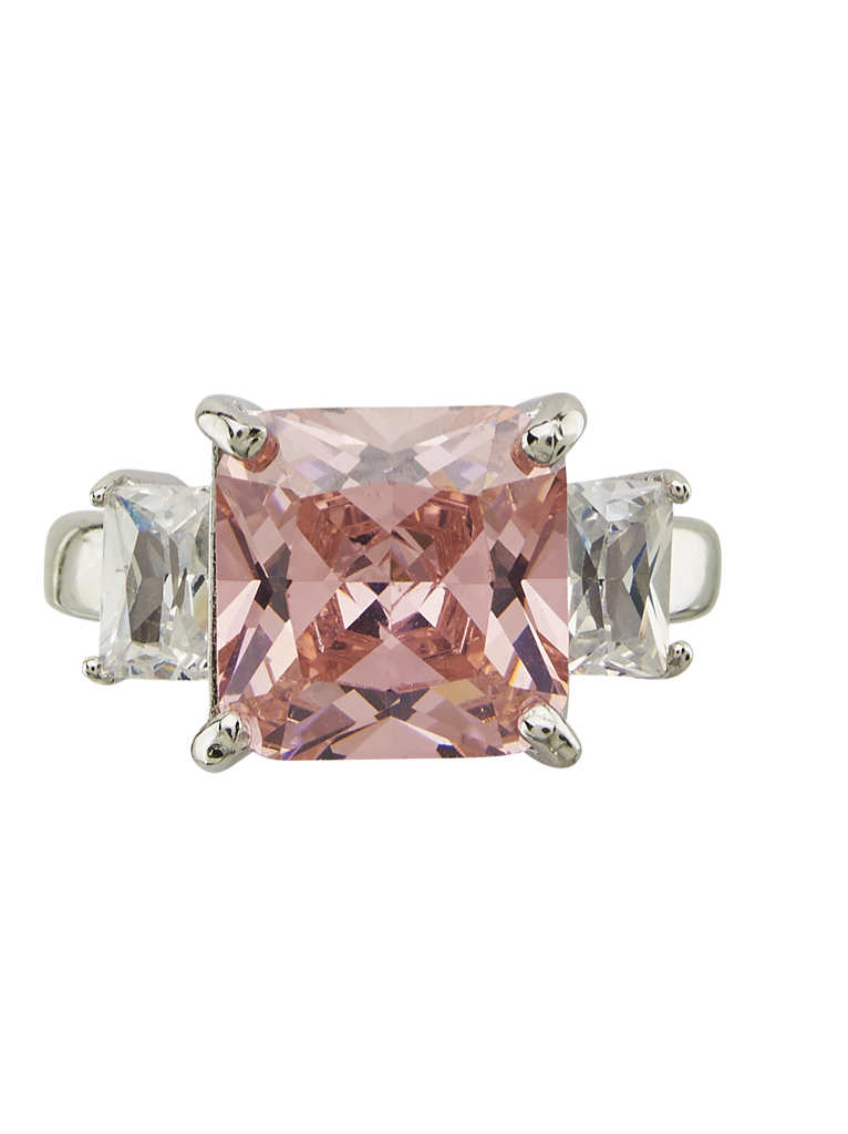 Sterling Silver Pink CZ Cocktail Ring - Sterling Forever